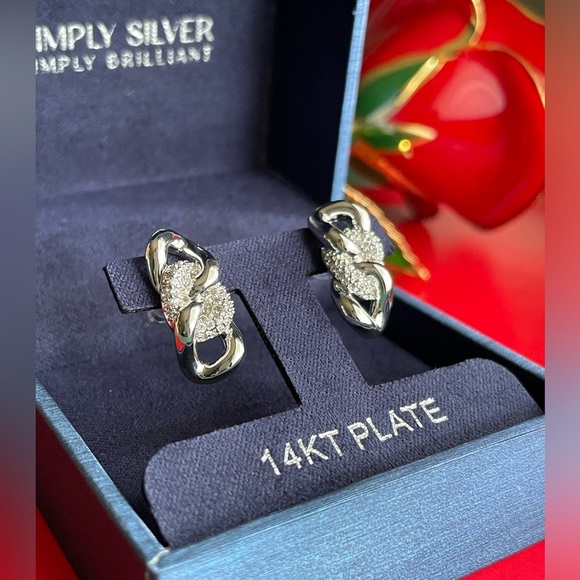 14KT Plate Earrings with Silver Accents - Picture 7 of 8